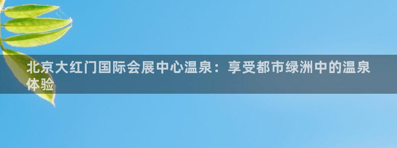 果博注册会员维wckk389：北京大红门国际会展中心温泉：享受都市绿洲中的温泉
体验